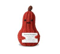 YummyCarrot Red Positive Crochet Pumpkin Birthday Gifts for Women Men Halloween Son Mom Dad Daughter Sister Friend Coworkers Relaxation Gift Desk Home Decor Emotional Support Stuffies