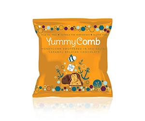 Yummycomb | Sea Salted Caramel Belgian Milk Chocolate Honeycomb Pocket Pack, 40g | Pack of 12