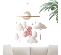 Yumneo Baby Crib Mobile, Baby Nursery Mobile with Bear and Cloud, Romantic Sensory Toy, 360 Degree Rotation for Boys Girls Toddler Kids Bassinet Bedroom