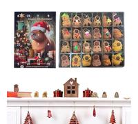 Yumneo Christmas Countdown Calendar,24 Days Countdown Calendar Capybara Figurines Kit | Festive Desk Display Ornament for Children Family Men Women Teenagers Teens Kids