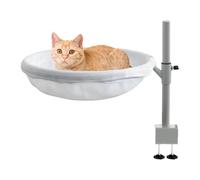 Yumneo Desk Cat Perch - Desk Mounted Cat Bed Hammock - Pet Supplies 360 Rotating Furniture with Removable Washable Cover for Work Home Desktop Game Island Table