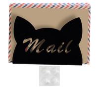 Yumneo Mail Organizer Countertops - Acrylic Cat Shape Letter Holder for Desk - Letter Envelope Display Stand for Postcard Paper Document Counter Table Studio School Bill Home Office