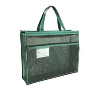 Yumneo Mesh Zipper Document Bag - 17 x 13 x 4.4 Inch Transparent Poster Storage Bag with Handle and Zipper - A3 Tote Bag for Artworks, Charts and Teaching Material