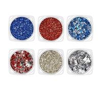 Yumneo Nail Powder | 6 Boxes 250th Independence Day Star Sequins,Nail Sequin Mixed Glitter Powder | for Women Girls Decoration Independence Day 4th of July Festival Holiday Memorial Party Daily