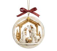 Yumneo Nativity Scene Christmas Ornaments - Hangable Flat Acrylic Religious Pendant,Christmas Ornaments Nativity,for Tree Home Indoor Holiday Mantle Fireplace Room Party