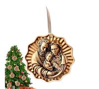 Yumneo Nativity Scene Ornaments | Handcrafted Resin Christian Collectible Craft - Nativity Scene Ornament | for Indoor Home Holiday Mantle Fireplace Room Birthday Wedding Party