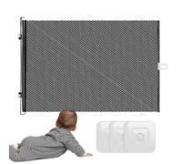 Yumneo Retractable Door Gate,Dog Gate for Stairs | Guard Safe Enclosure Screen Fence for House Stairways Baby Indoor Kids Puppy Outdoor