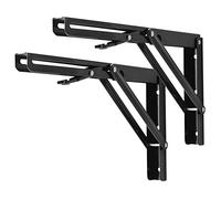 YUMORE Folding Shelf Bracket 30cm Heavy Duty Foldable Shelf Brackets, Black