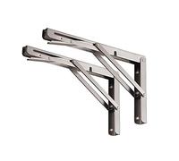 YUMORE Folding Shelf Brackets 22", Max Load: 330lb Heavy Duty Stainless Steel Collapsible Shelf Bracket for Table Work Bench, Space Saving DIY Bracket, 2 Pack