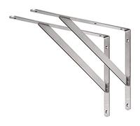YUMORE Shelf Brackets Heavy Duty, 450x320mm Shelf Brackets Supports Stainless Steel for Scaffold Board Worktop Shelves Floating Desk, Max Load 550lbs, 2Pack