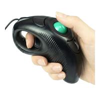 YUMQUA Finger Mouse, Handheld Trackball Mouse USB Wired Hand HeldThumb Ring Mice with Roller for Laptop Mac Window Computer Fits Left and Right Handed Users