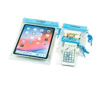 YUMQUA Waterproof Bag, Waterproof Pouch Dry Bag for Document Map Camera Tablet Phone Holder, Set of 3, Blue