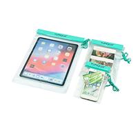 YUMQUA Waterproof Bag, Waterproof Pouch Dry Bag for Document Map Camera Tablet Phone Holder, Set of 3, Teal