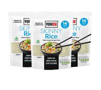 Yumsu Skinny Konjac Rice 380g Low Calorie, Keto Friendly, Gluten Free, Vegan Shirataki Rice Substitute Ready to Eat Healthy Meal Option Assorted Packs (Pack of 3)
