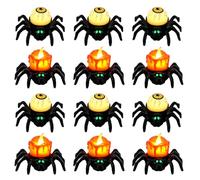 YumSur 12 Pack Spider Tealights Candles,Flameless LED Halloween Light | 6 Spider Eyeball Lights & 6 LED Candle Tealights,Battery Powered, Warm Flicker,Spooky Halloween Haunted House Party Decor