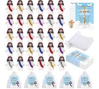 YumSur 50 sets Jesus Figures Easter Decorations Christ Religious Savior Jesus Doll 50 Prayer Cards 50 Organza Bags Religious Party Favors Gifts for Church Hide Sunday School Baptism