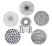 YumSur Ceramic Coasters, 6 Pcs Absorbent Coasters with Cork Holder, Ceramic Coaster with Metal Holder, Coasters for Home, Office, Bar