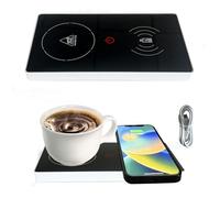 YumSur Coffee Mug Warmer and Smart Heated Coaster Electric Beverage Warmer Smart Cup Heating Coaster for Desk Home Office Gift for Cocoa, Coffee, Beverage, Tea, Milk,