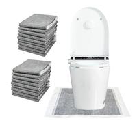 YumSur Disposable Toilet Mats Toilet Floor Protector from Urine U-Shape Training Rug Waterproof Non-Slip Bathroom Potty Training Mats Disposable Toilet Commode Mat for Children Adult (Grey 50PCS)