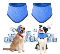 YumSur Dog Cooling Collar 2 Pack Adjustable Summer Bandana, Blue, M