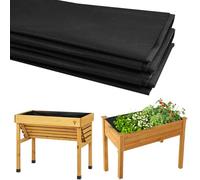 YumSur Fabric Liner for Large Veg Trough Outdoor Raised Bed Planter Liner Non Woven Black Vegetable Trugs Herb Planter Liner,Felt Black Hanging Basket Liner Roll,Heavy Duty Plant Grow Bags