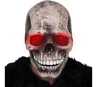 YumSur Halloween Mask Full Head Skull Mask, Realistic Scary Mask with Movable Jaw, 3D Halloween Skull Mask Adult Latex Mask Skeleton Scary Masks for Halloween Party Carnival Cosplay Props (Style02)