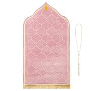 YumSur Prayer Mat Muslim Prayer Rugs Soft Flannel Islamic Prayer Mat Turkish Praying Carpet Large Size Area Rugs Ottoman Blankets Ramadan Gift for Men Women (Pink new)