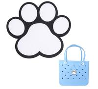 Yumttero 2Pcs Cute White Paw Charms for Bogg Bag Accessories Compatible with Bogg Bag Original All Models, Insert Decorative Bogg Bag Charms for Handbag Rubber Beach Tote Bag(White Paw)