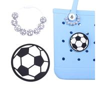 Yumttero 2Pcs Sports Ball Style Charms and Soccer Beads Decoration for Bogg Bag Accessories Compatible with Bogg Bag Original All Models, Insert Decorative Soccer Charms for Handbag Beach Tote Bag