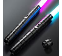 Yumuwind Light Sabers Adult - 2 Pack RGB 15 Colors 3 Modle Voices Lightsaber, Star Wars Lightsaber Sword Toys for Halloween Dress Up Parties, Xmas Gift