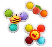 Yumuwind Suction Cup Spinner Toys, Spinners for Babies with Silicone Bubbles Kids for Bath and Window, Baby Sensory Spinner Toy Release Anxiety Travel Toys, Baby Bath Toys for 1+ Years Old…
