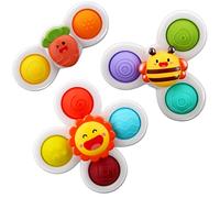 Yumuwind Suction Spinners for Babies, Spinning Toys with Silicone Bubbles Kids for Bath and Window, Baby Spinner Toy Release Anxiety Travel Toys, Baby Bath Toys for 1+ Years Old