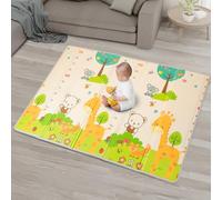 YumYum's Baby Play Mat - 200x150cm Double-Sided - Soft Waterproof Floor - Foldable Playmat for Toddlers & Infants - Baby Crawling & Playing Mat - for Playroom & Nursery Activity - My Animal Friends