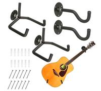 Yumzeco 2PCS Guitar Wall Mount Horizontal Hanger, Acoustic Classical Guitar Hooks Wall Hangers Rack Stand, Metal Guitar-Holder Bracket Display Mount for Guitar-Banjo Mandolin