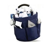 Yumzxin 17L Foldable Cleaning Caddy with Handle, Portable Organizer Storage Bag for Housekeeping Supplies, Garden Tools, Toiletries, Crafts & Camping (Blue)