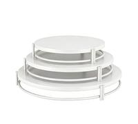 Yumzxin 3-Pack Round White Cake Stand Set - 12, 10, 8 Inch Metal Dessert Display Stands for Wedding, Birthday Party, Celebration Serving