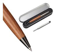 YUN CHUN 1PC Wood Ballpoint Pen, Luxury Retractable Ball Point Pen with Extra Refill, Vintage Handmade Gift Set for Men & Women, Office Executive Wooden Pen, Smooth Writing Pen with Rounded Cap