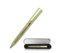 YUN CHUN Executive Pens for Men Women, Heavy Ballpoint Pens Set for Gift, Retractable Ball Point Pens for Work, Smooth Writing Black Ink with Carved Design, Gold