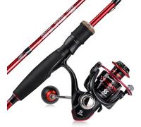 Yun Nong Fishing Rod and Reel Combo with Stainless Steel Guides,2-Piece Lightweight Travel Fishing Rod & Reel Set for Saltwater Freshwater Fishing Kit