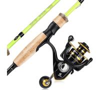 Yun Nong Fishing Rod and Reel Combo with Stainless Steel Guides,2-Piece Lightweight Travel Fishing Rod & Reel Set for Saltwater Freshwater Fishing Kit