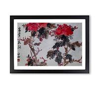 Yun Shouping Oriental Floral Vol.3 Framed Print | A2 Black Framed Wall Art | Ready to Hang | Modern Floral Picture | Living Room Bedroom Lounge Office