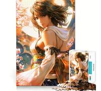Yuna Final Fantasy X Artwork Jigsaw for Adults1000 Pieces Mind Boost Game Seamless Fit Precise Pieces Relaxing Indoor Group Activity (38x26cm)