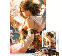 Yuna Final Fantasy X Artwork Jigsaw Puzzles for Adults 1000 Memory Training Time Well Spent Precise Edges Best Gift (38x52cm)