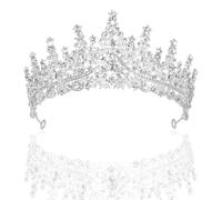 YUNAI Silver Crown Tiaras for Women, Crystal Birthday Crown for Wedding Party Prom, Rhinestone Queen Princess Crown Headband for Ceremony Costume Pageant, Bride Headpieces Jewelry Hair Accessories