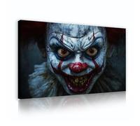 YUNART Evil Clown Crazy Horror HD Print Picture Halloween Wall Decor Creepy Vintage Wall Art for Living Room Bedroom Office Home Decor 55x100cm Innerframe