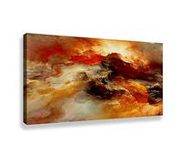 YUNART Large Size Canvas Wall Art Cloud Abstract Colorful Landscape Wall Art Living Room Modern Picture Canvas Artwork Bedroom Decor 65x145cm Innerframe