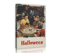 YUNART Retro Nostalgia Wall Art Divination Game Poster Halloween Artwork Print Canvas Summon the Devil Horror Style Wall Art Decor 80x120cm Innerframe