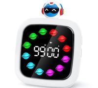 Yunbaoit Digital Visual Timer for Kids, Rechargeable 99-Minute Silent Countdown Timer with 19 Ringtones, 9 Optional DIY Color Planet Display, Time Management Tool with Pause Function (Robot)
