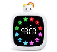 Yunbaoit Digital Visual Timer with Smiling Star Display, Silent Rechargeable 99-Minute Countdown Timer for Kids and Adults, Ideal Time Management Tool with 9 Optional DIY Color Display(Star)