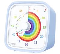 Yunbaoit Rainbow Disk Visual Timer with Protective Case, 60 Minute Countdown Timer for Kids and Adults, Silent Time Management Tool(Light Blue Rainbow)